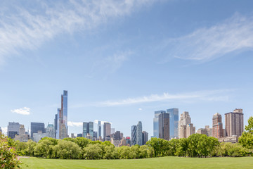 Fototapeta na wymiar New York City Manhattan skyline panorama view from Central park.