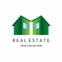 real estate logo with text space for your slogan / tagline, vector illustration