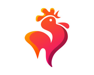 Chicken Rooster Restaurant Location Pointer Logo