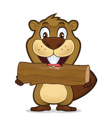 Beaver eating wood © sundatoon