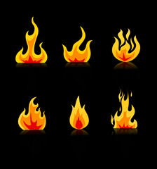 Fire Icons set vector