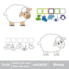 Search the hidden word, the simple educational kid game.