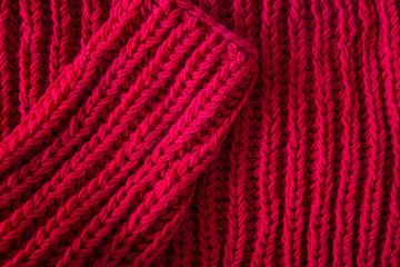 Red knitting wool texture