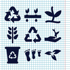 Set of 9 environmental filled icons