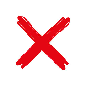 X - Red cross on a white background vector illustration