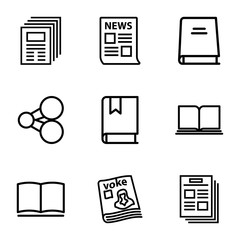 Set of 9 publish outline icons