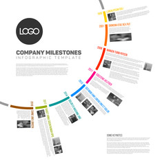 Vector Infographic circular timeline report template - obrazy, fototapety, plakaty