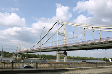 Fototapeta na wymiar Modern bridge over river