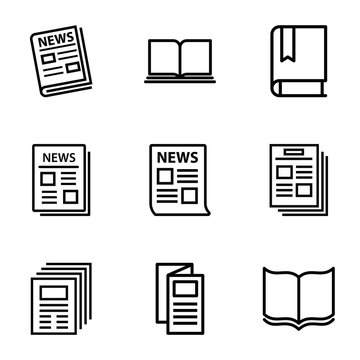 Set of 9 publication outline icons