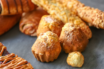 Bakery products on table