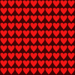 Red hearts on a dark background