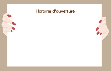 Panneau horaires d'ouverture