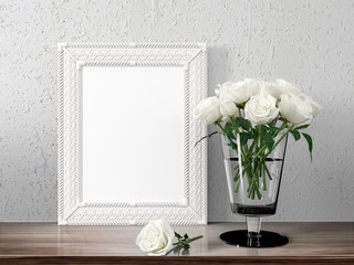 Mock up blank frame. 3d rendering