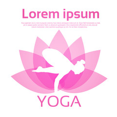 Yoga Sport Fitness Woman Exercise Workout Silhouettes Girl Vector Illustration