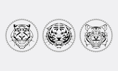 Tiger muzzle emblem set