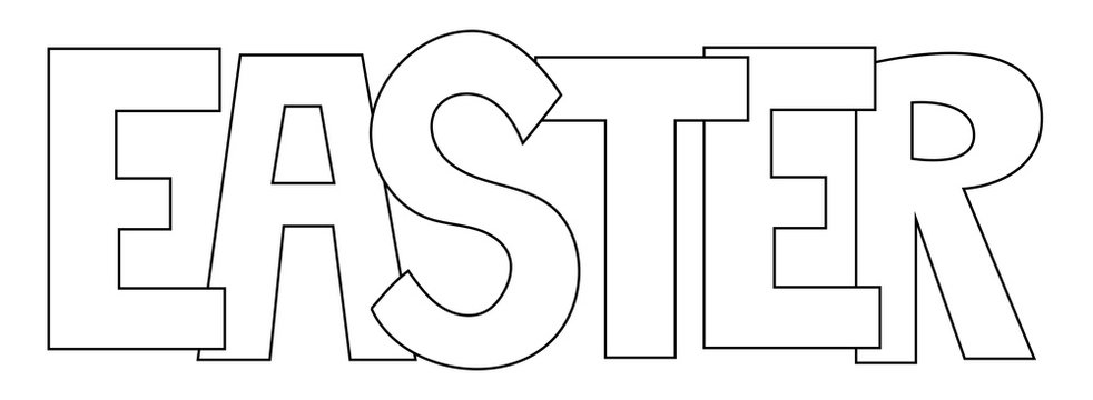 Easter Letters Coloring Page