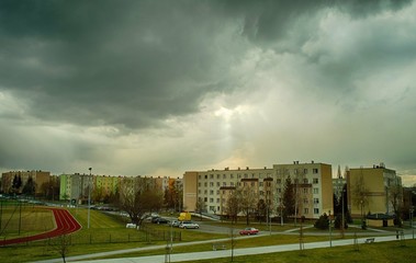 Fototapeta na wymiar Stormy Sky over Tarnów, Poland