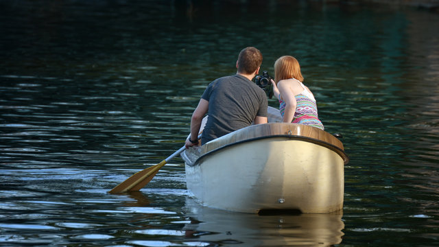 Romantic Couple Taking A Selfie On A Boat