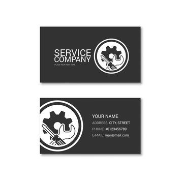 Simple business card of repair shop