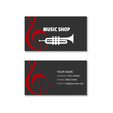 Simple business card of music shop