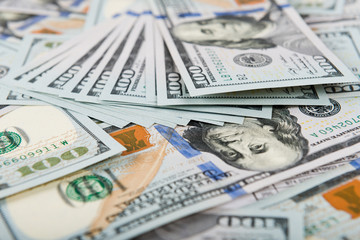 Fototapeta premium Background with money american hundred dollar bills