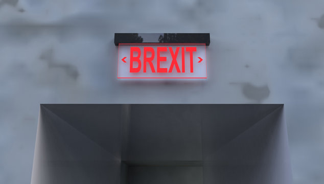 Concept 3D Illustration of Britain Exiting EU