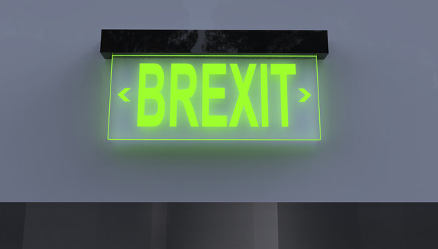 Concept 3D Illustration of Britain Exiting EU