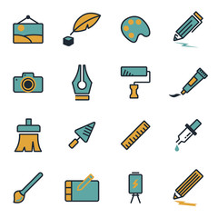 Vector flat art icons set