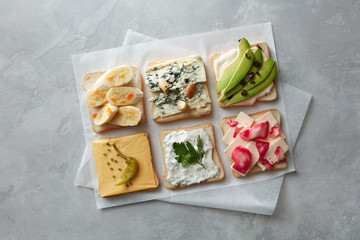 Fototapeta na wymiar Different types of toast