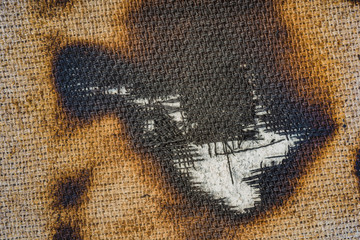 burned canvas