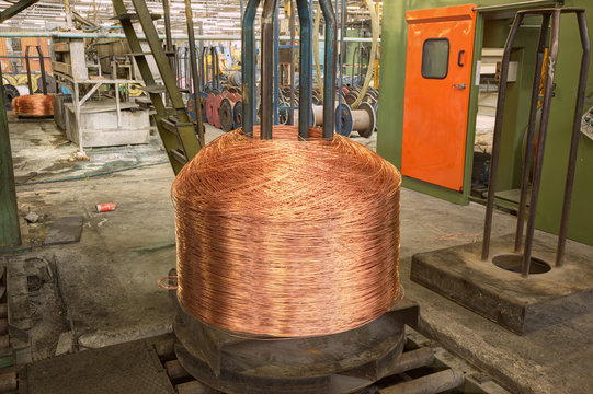 Copper wire on spindle