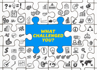 Fototapeta premium What Challenged You? / Puzzle mit Symbole