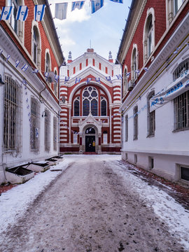 Brasov synagogue in winter, picture taken on December 17, 2016