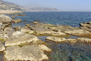 Fototapeta na wymiar clear waters of Mediterranean sea, Italy