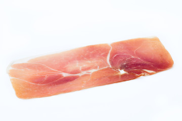 Pork ham slices isolated on white background.