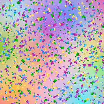 Bright shiny sparkling background with colorful confetti particles
