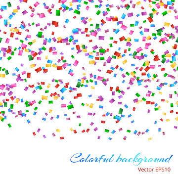 Glitter sparkle endless background with colorful confetti
