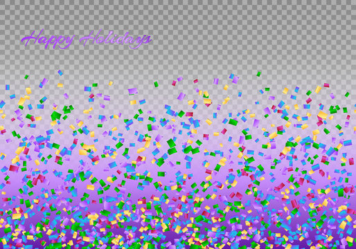Anniversary celebration background with confetti explosion on a transparent backdrop
