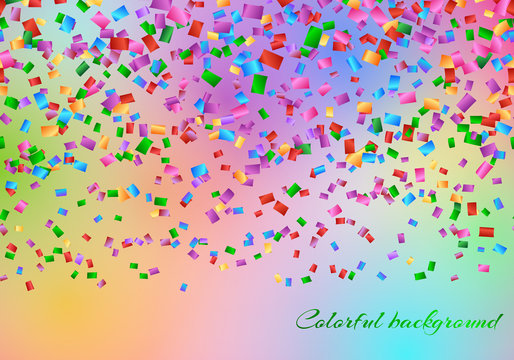 Celebration background with falling confetti
