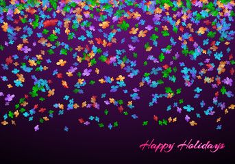 Holiday background with multicolored confetti
