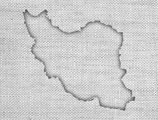 Karte des Iran auf altem Leinen