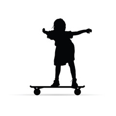 girl on skateboard silhouette