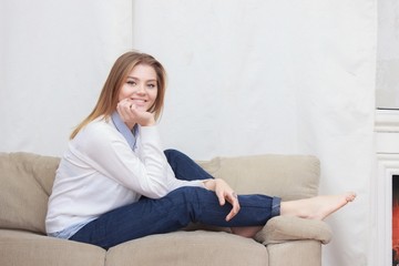 Woman smiling joyful and happy