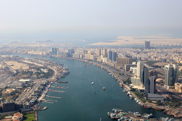 Fototapeta premium Dubai The Creek Luftaufnahme Luftbild