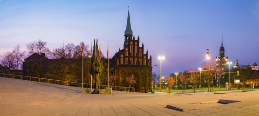 Obraz premium Panorama of the historical and representative part of the city of Szczecin in Poland