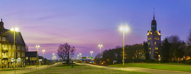 Obraz premium Panorama of the historical and representative part of the city of Szczecin in Poland