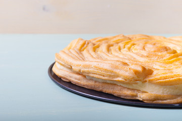 Homemade brewed creamy cake 