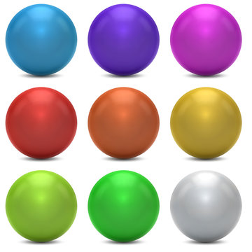 Color balls vector set isolated on white background.