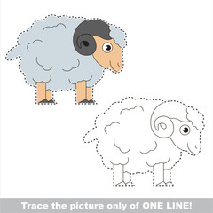 Vector trace educational game for preschool kids.