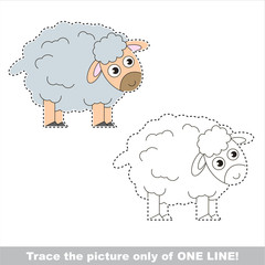 Vector trace educational game for preschool kids.